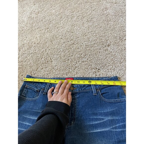 Mossimo Women's Wide Leg Flare Cotton Y2K Jeans Size 11 Blue Low Rise Denim - Picture 6 of 8